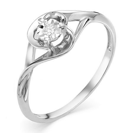Кольцо, золото, бриллиант, белый, 1-106-449